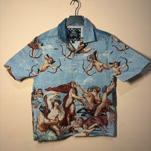 Rebel Vengeance Cherub Angel Tapestry Shirt NWT Large